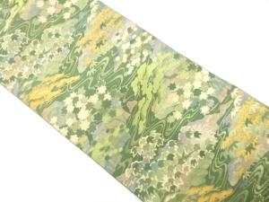 アンティーク 流水に楓・笹模様織り出し名古屋帯(着用可)